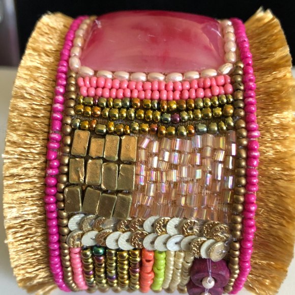LAMANI SF Handcrafted Embellished Cuff Bracelet - Picture 5 of 9